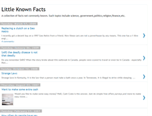 Tablet Screenshot of littleknownfacts.blogspot.com