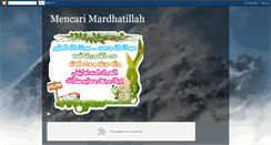 Desktop Screenshot of mencarimardhatillah-ansarullah.blogspot.com