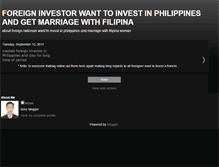 Tablet Screenshot of foreigninvestorinphilippines.blogspot.com