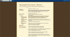 Desktop Screenshot of meaningfulonelinersphrases.blogspot.com