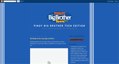 Desktop Screenshot of pinoy-big-brother-teen.blogspot.com