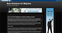 Desktop Screenshot of bestsolutionsformigraine.blogspot.com