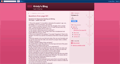 Desktop Screenshot of kristyarnold.blogspot.com