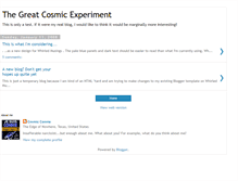 Tablet Screenshot of greatcosmicexperiment.blogspot.com