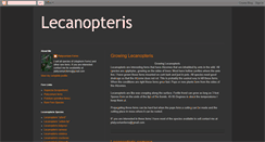 Desktop Screenshot of lecanopteris.blogspot.com