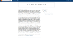 Desktop Screenshot of aplaceofsilence.blogspot.com