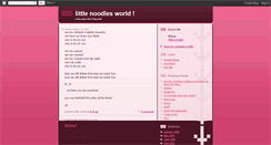 Desktop Screenshot of littlenoodlesworld.blogspot.com