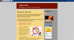 Desktop Screenshot of justalist.blogspot.com