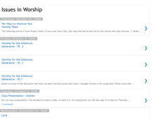 Tablet Screenshot of issuesinworship.blogspot.com