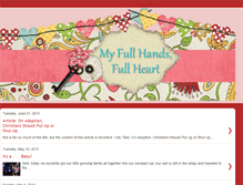 Tablet Screenshot of myfullhandsfullheart.blogspot.com