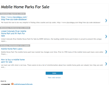 Tablet Screenshot of mobilehomeparksforsale.blogspot.com