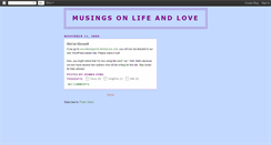 Desktop Screenshot of musingsonlifeandlove.blogspot.com