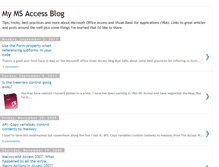 Tablet Screenshot of mymsaccessblog.blogspot.com