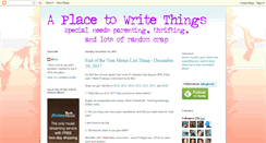 Desktop Screenshot of aplacetowritethings.blogspot.com