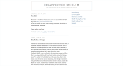 Desktop Screenshot of disaffectedmuslim.blogspot.com