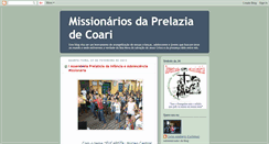 Desktop Screenshot of missionariosdaprelaziadecoari.blogspot.com