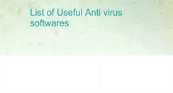 Desktop Screenshot of list-of-antivirus.blogspot.com