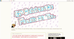 Desktop Screenshot of lascriticasdelfulano.blogspot.com