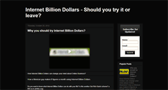 Desktop Screenshot of internetbilliondollarssystem.blogspot.com