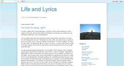 Desktop Screenshot of lifeandlyrics-jamey.blogspot.com