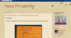 Desktop Screenshot of gamesforlearning-mary.blogspot.com