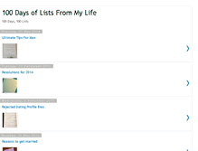 Tablet Screenshot of 100listsfrommylife.blogspot.com