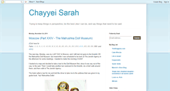 Desktop Screenshot of chayyeisarah.blogspot.com