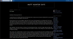 Desktop Screenshot of matthuntersays.blogspot.com