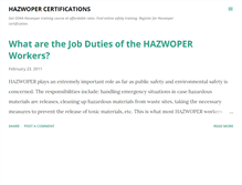 Tablet Screenshot of hazwopercertifications.blogspot.com