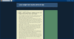 Desktop Screenshot of loseweightfastresultsadvicetips.blogspot.com