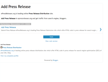 Tablet Screenshot of add-press-release.blogspot.com