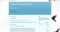 Desktop Screenshot of cedarwaxwing.blogspot.com