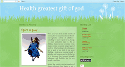 Desktop Screenshot of healththegreatestgiftofgod.blogspot.com