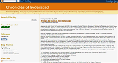 Desktop Screenshot of chroniclesofhyd.blogspot.com