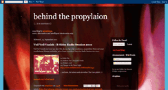 Desktop Screenshot of behindpropylaion.blogspot.com