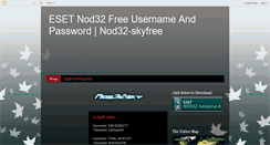 Desktop Screenshot of nod32-skyfree.blogspot.com