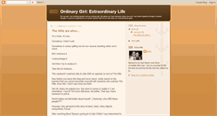Desktop Screenshot of ordinarygirlextraordinarylife.blogspot.com