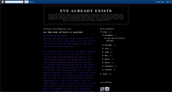 Desktop Screenshot of evealreadyexists.blogspot.com