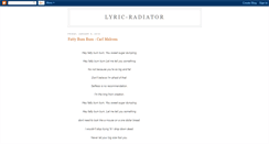 Desktop Screenshot of lyric-radiator.blogspot.com