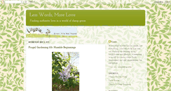 Desktop Screenshot of lesswordsmorelove.blogspot.com