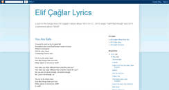 Desktop Screenshot of elifcaglarlyrics.blogspot.com