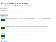 Tablet Screenshot of matchstickpuzzlewalkthrough.blogspot.com