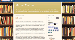 Desktop Screenshot of marinamatters.blogspot.com