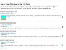 Tablet Screenshot of matematikklererensverden.blogspot.com