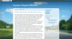 Desktop Screenshot of improperintegralscalculator.blogspot.com