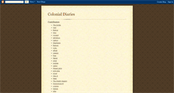 Desktop Screenshot of colonialdiaries.blogspot.com