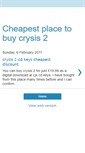 Mobile Screenshot of cheapestcrysis2.blogspot.com