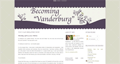 Desktop Screenshot of becomingvanderburg.blogspot.com