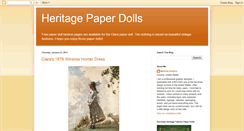 Desktop Screenshot of heritagepaperdolls.blogspot.com