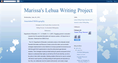 Desktop Screenshot of marissaslehuawritingproject.blogspot.com